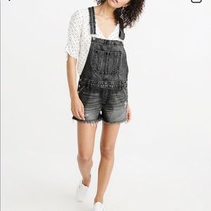 Abercrombie Frayed Denim Shortalls